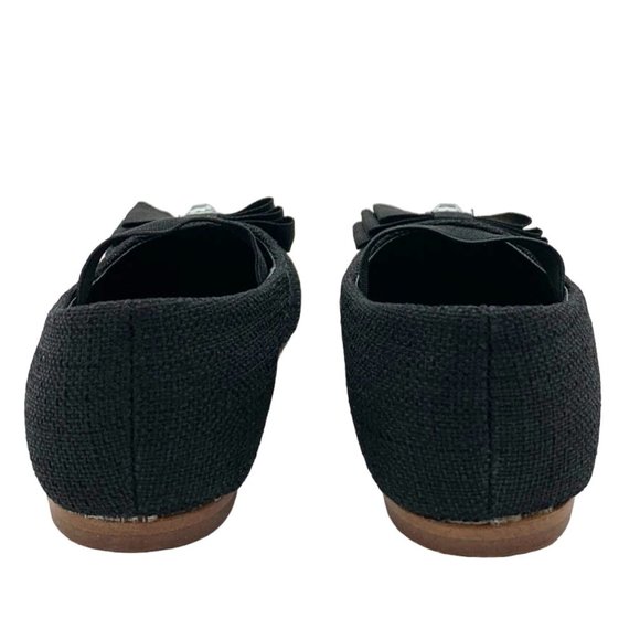 L'Amour Flat With Rhinestone and Bow Toddler 10, Black - Picture 6 of 9